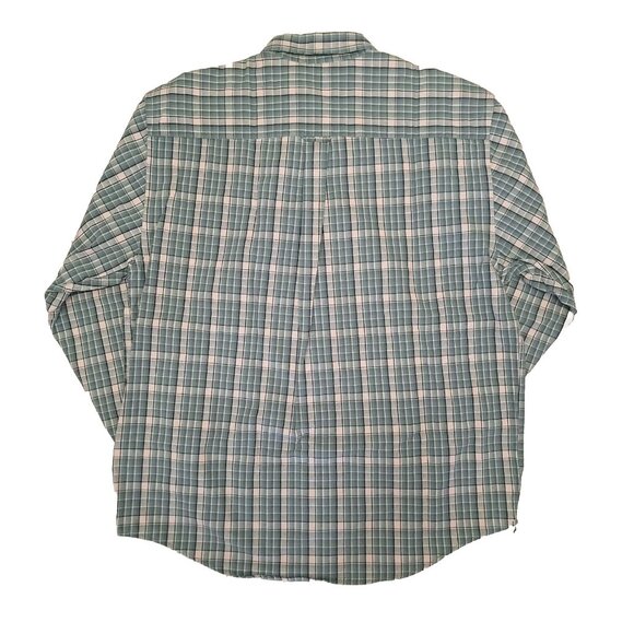 MEN'S EDDIE BAUER CASUAL BUTTON DOWN SHIRT GREEN PLAID SIZE L REGULAR - Picture 6 of 6